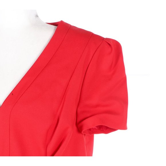 NWT Escada Natasha Red Short Sleeve Cocktail Dress w/ V-Cut Neckline - 44 /US 14 - Picture 5 of 11